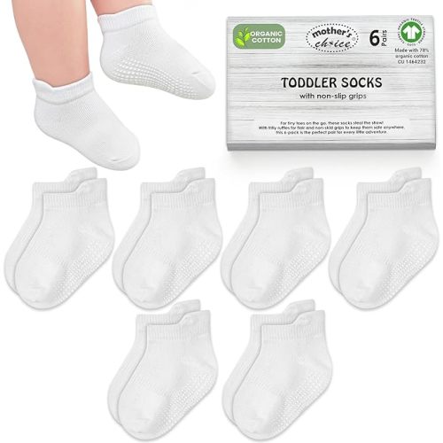 Mother's Choice Organic Cotton Baby Socks For Boys Girls Breathable Non Slip Toddler Socks 2t-3t-4t-5t Ankle Socks 6-12M