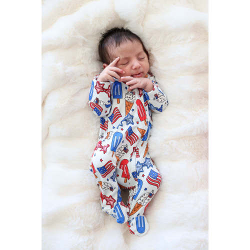 Zipper Footie | Red, White & Cool