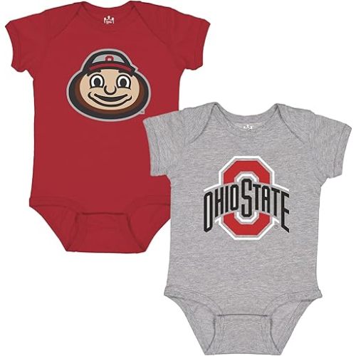 Little King NCAA Bodysuit 2 Pack Short Sleeve-100% Cotton-Infant Sizes 0-3M 6M 12M 18M