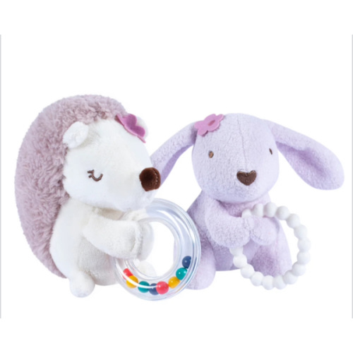 2-Piece Baby Girls Bunny & Hedgehog Rattle and Teether Set – Gerber Childrenswear