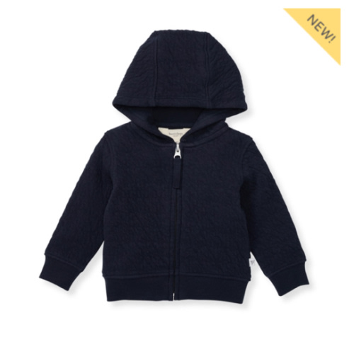 Organic Cotton Quilted Bee Baby Jacket Midnight