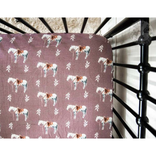 Mauve Ranch Horse Bamboo Muslin Crib Sheet – Cowkid Clothing Company