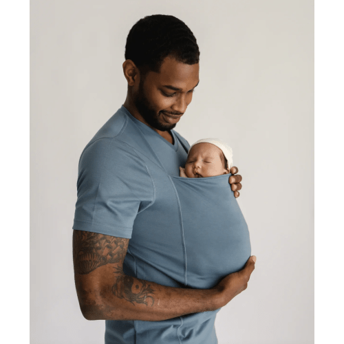 Lalabu Dad Shirt | Original Babywearing T-Shirt with Kangaroo Pouch | Baby Wrap Carrier for Newborns & Infants | Baby Wrap Carrier for Newborns | Essential for new Dads