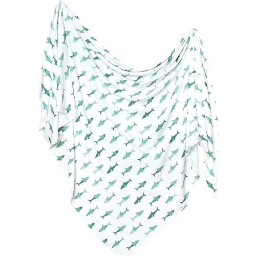 Copper Pearl Large Premium Knit Baby Swaddle Receiving Blanket Sharks Pacific