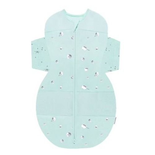 Happiest Baby Snoo Sack Swaddle Wrap - Blue Green With Planets Stars On Wings - L