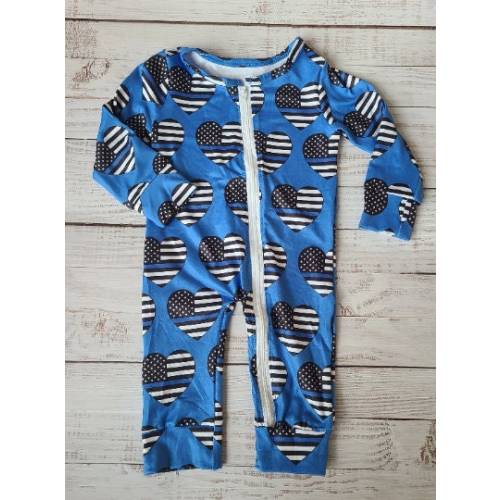 Infant Thin Blue Line Heart Zip Up