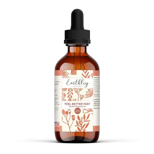 Earthley Wellness Feel Better Fast, All-Natural Relief for Minor Ailments, Supports Immune & Digestive Health, Echinacea Root, Fennel, Astragalus Root, Elder Flower and Cinnamon (1.69oz)