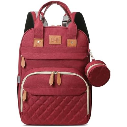 Diaper Bag Backpack, Large Diaper Bag with Changing Station, Baby Bag, New Mom Gifts, Lightweight Waterproof Unisex Diaper Bag with Insulated Pockets and USB Charging Port, Red
