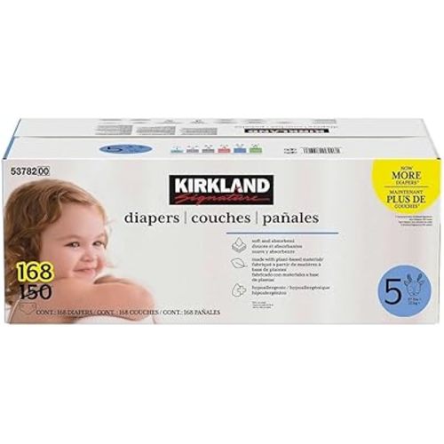 Kirkland Signature Diapers, Size 5 (168 Count)