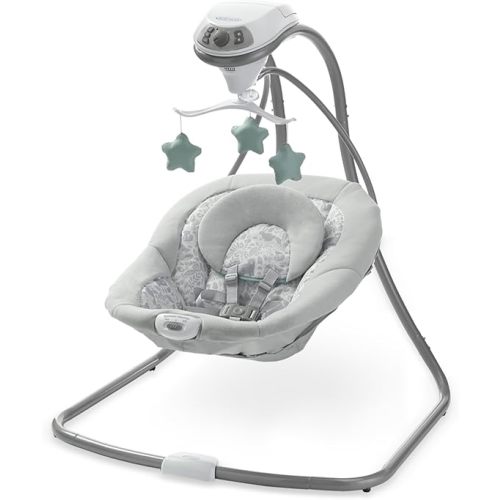 Graco Simple Sway Baby Swing, Side‑to‑Side Sway, Infant Swing with 6 Speeds, Vibration, Abbington