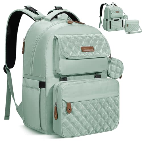 Maelstrom Diaper Bag Backpack,29L-45L Expandable Large Baby Bag for 2 Kids/Twins with Removable Cross Body Bottle Bag for Mom/Dad,Stylish Nappy Bag Gift for Boys/Girl-Mothers Day Gifts-Mint Green