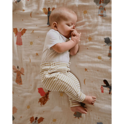 Guardian Angels Deluxe Muslin Baby Blanket Quilt
