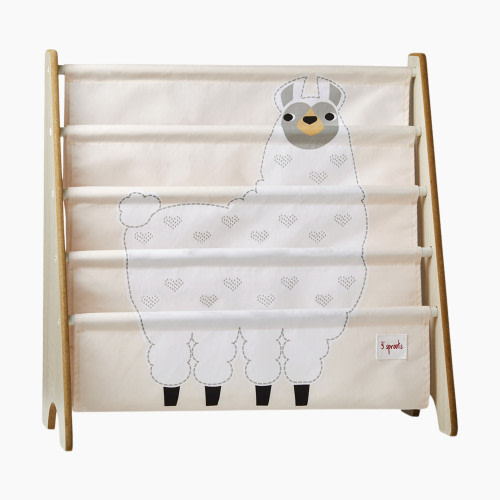 3 Sprouts Book Rack - White Llama