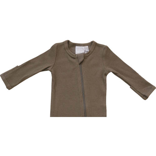 Cocoa Organic Cotton Ribbed Zipper