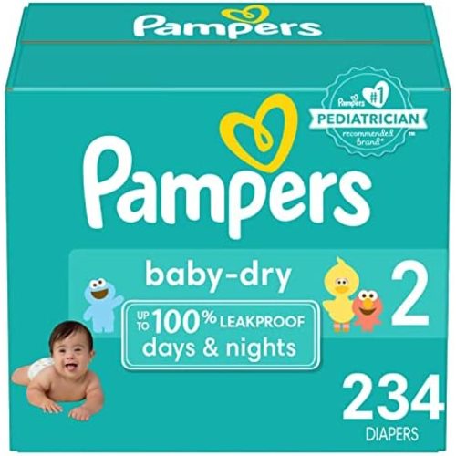 Diapers Size 2, 234 Count - Pampers Baby Dry Disposable Baby Diapers, Packaging & Prints May Vary