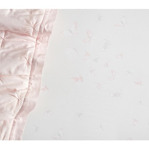 Monique Lhuillier Ethereal Butterfly Sateen Crib Sheets | Pottery Barn Kids