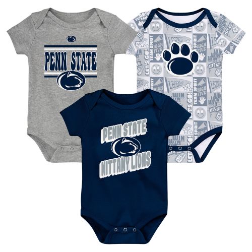Penn State Nittany Lions Newborn Sunday Comics 3-Pack Bodysuit Set - Navy
