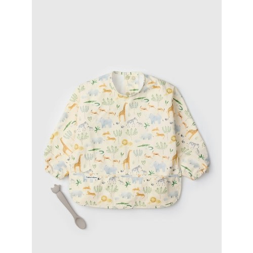 Loulou Lollipop Long Sleeve Waterproof Bib and Spoon Set