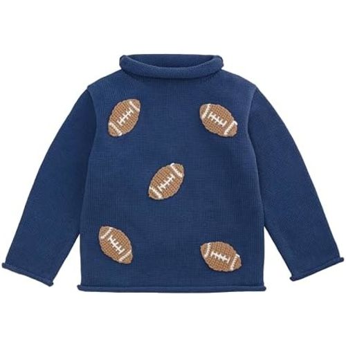 Mud Pie Baby Boys Kids Football Rollneck Sweater