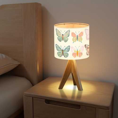 Pastel Butterfly Tripod Table Lamp | Soft & Elegant Lighting with Delicate Butterfly Design for Bedroom, Living Room, Whimsical Decor