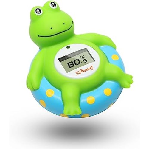 Doli Yearning Baby Bath Thermometer with Room Temperature| Fahrenheit and Celsius|Frog Lovely Shape|Kids' Bathroom Safety Products| Bath Toys…