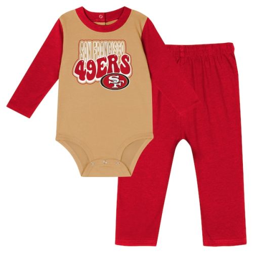 Infant San Francisco 49ers Scarlet Double Up Long Sleeve Bodysuit and Pants Set