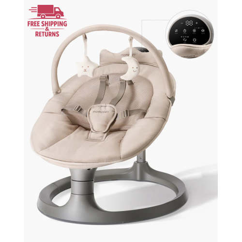 Momcozy 2-in-1 Electric Baby Swing | Soothing & Stationary