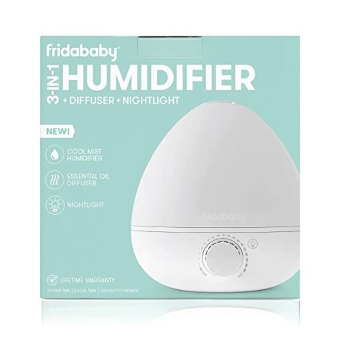 Frida Baby Fridababy 3-in-1 Humidifier with Diffuser and Nightlight, White 1 Count (Pack of 1)