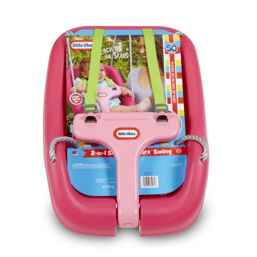 Little Tikes 2-in-1 Snug and Secure Swing, High Back Swing, Magenta