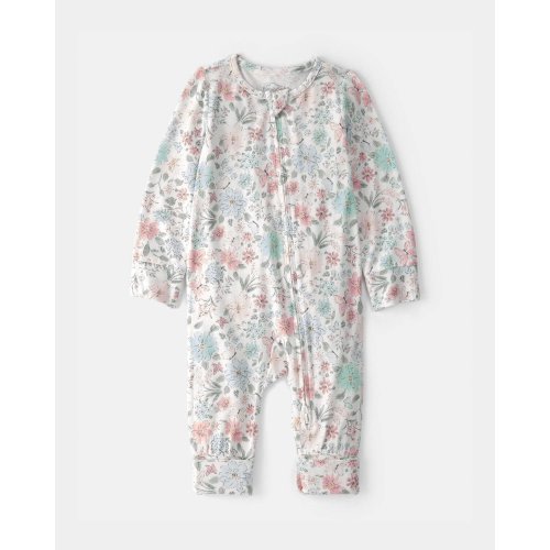 Baby Girl Butterfly Garden 2-Way Zip PurelySoft Sleep & Play Pajama | Carter's 6m