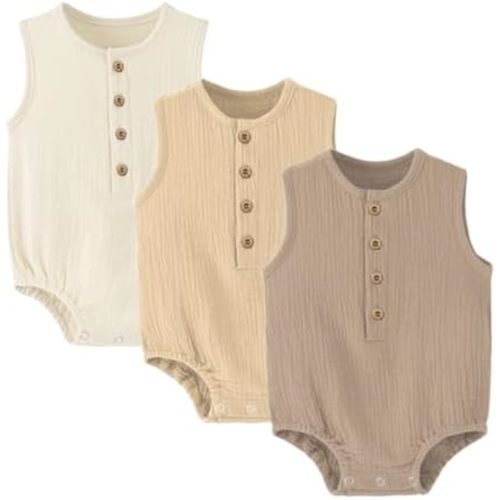 Baby Boy Girl Bodysuit Sleeveless Cotton Linen Romper Newborn Jumpsuit One Piece Baby Clothes/Outfits 0-18 Months