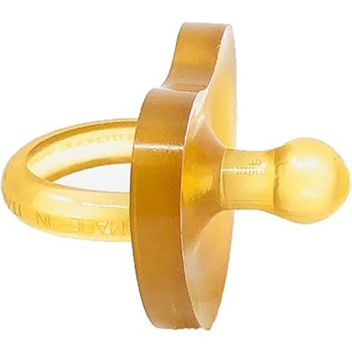 Simply Rubber Pacifiers - Preemie - Shorter Nipple (Less Gagging) - Small Newborn (0-6 mos) - Breastfed Babies - Rounded Nipple - 100% Natural Rubber - Easy to Clean - One-Piece Design