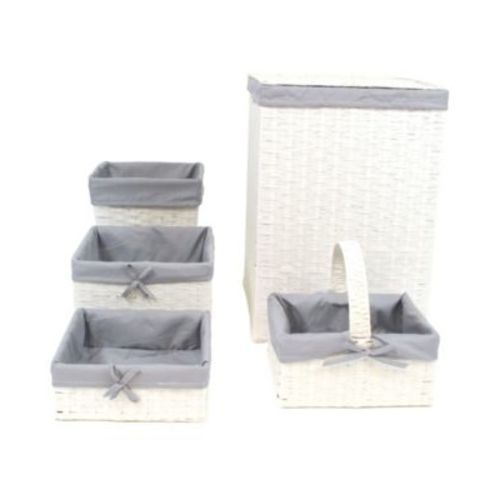 Redmon 5 Piece Hamper and Basket Set Pink