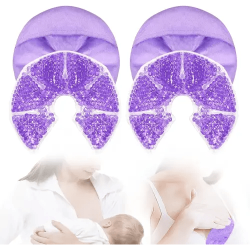 Hot Cold Gel Bead Breast Therapy Pack,Breast Ice Packs for Breastfeeding,Relief for Breastfeeding,Nursing Pain, Mastitis,Engorgement,Plugged Ducts, Boost Milk Let-Down & Production (#42 Purple)