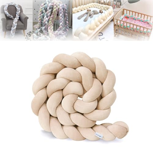 Knot Pillow Ball, Multi-Purpose Knot Pillow, Knot Pillows for Bed Braid, Round Knot Pillow Ball, Easy to Take Care Knot Pillow Ball for Cribs and Cradles (Style G,118in/3m)