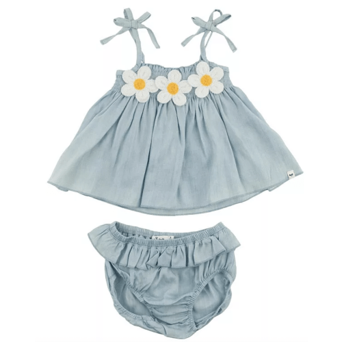 Girls' Gidget Lyocell Denim Sunsuit and Bloomers Set - Baby, Little Kid