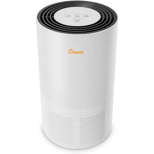 Crane UV HEPA Home Air Purifier, Air Purifier For Bedroom or Nursery, UV Light, Sleep Mode and Timer, White