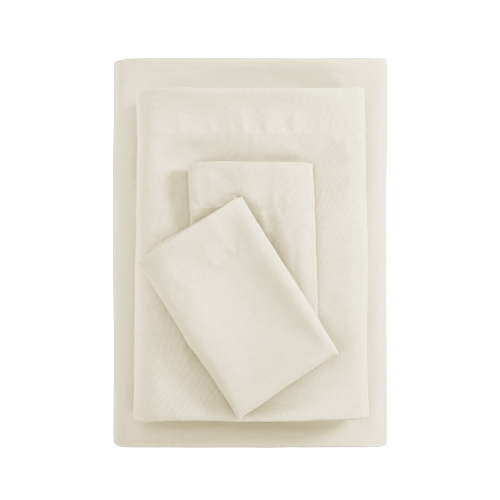 Mainstays Basic Value Microfiber Bed Sheet Set, Fresh Ivory, King, 4 Piece