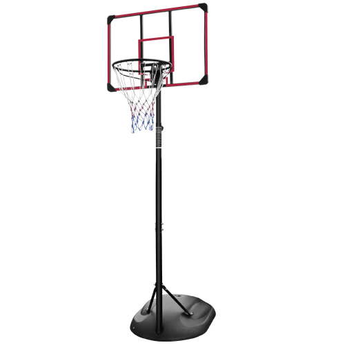 Portable Basketball Hoop,Outdoor Basketball Hoop Adjustable Height 7.5ft - 9.2ft,32 Inch Backboard with 2 Wheels for Kids Youth and Adults in Backyard Driveway,Red