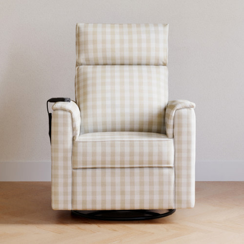 Namesake Willa Deluxe Power Recliner and Swivel Glider - Tan Gingham
