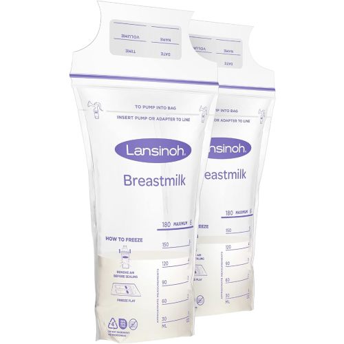 Lansinoh Breastmilk Storage Bags, 200 Count Value Pack, Easy to Use Milk Storage Bags for Breastfeeding, Presterilized, Hygienically Doubled-Sealed, for Refrigeration and Freezing, 6 Ounce - 200.0