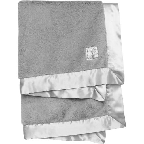 Little Giraffe Posh Mink Baby Blanket - Double-Sided Ultra Soft Plush Fabric, for New Moms, Newborn Must-Have for Girls & Boys, Cozy & Cuddly Comfort Blanket, 29" x 35", Silver