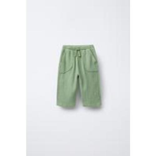 TEXTURED AND PLUSH COMBINATION PANTS - Green | ZARA United States