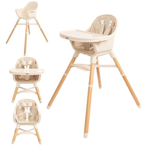 Nuby 4-in-1 Baby High Chair Seat with Removable Tray - 6+ Months to 3 Years - Adjustable Toddler Chair for Eating - Holds Up to 60 lbs - Beige