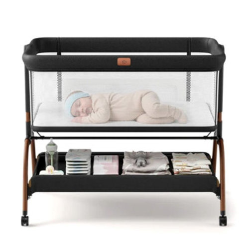 Ebern Designs 3-in-1 Baby Bassinet Bedside Sleeper with Soft & Breathable Mattress, Full-Mesh Sides and 6-Height Adjustable | Wayfair