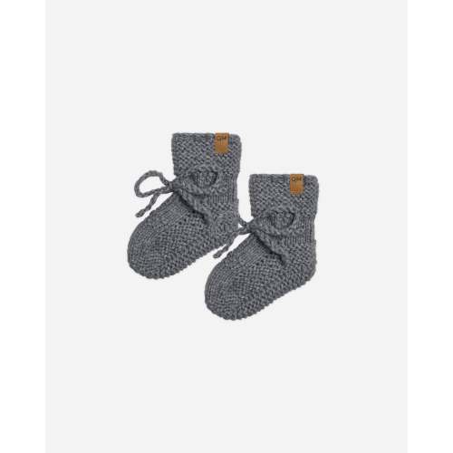 Knit Booties || Navy Heathered