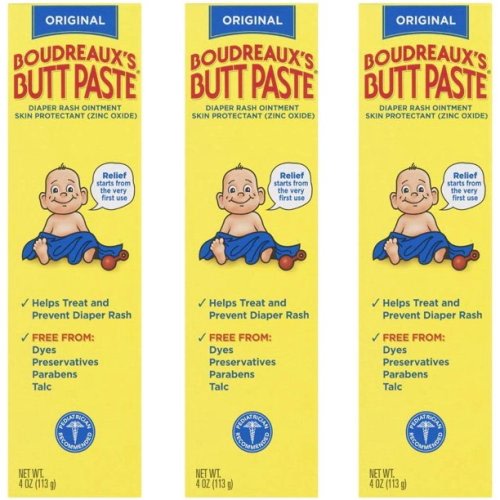 Boudreaux's Butt Paste Diaper Rash Ointment, Original, Triple Pack, 3 x 4 oz