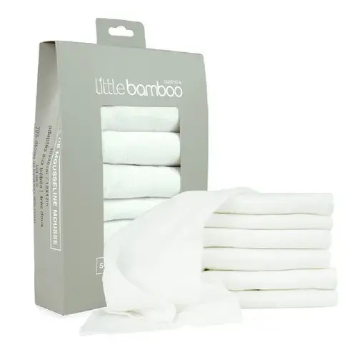 Little Bamboo Muslin Wash Cloth 6 Pack - Baby Bunting