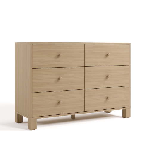 Storkcraft California 6 Drawer Dresser, Driftwood
