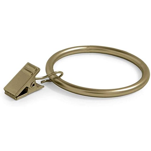 Ivilon Drapery Curtain Clip Rings - Clips Ring for Panels 1.7", Set of 14 Warm Gold
